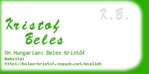 kristof beles business card